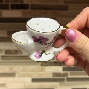 Hammersley Victorian Violets Antique Bone China Miniature Shaving Scuttle